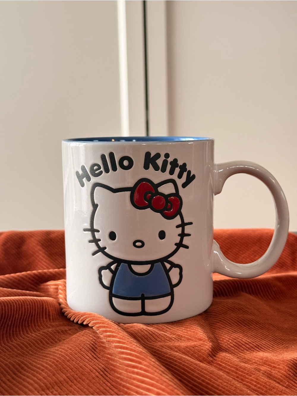 Hello Kitty 20 oz Ceramic Mug Blue Interior Silver Buffalo Sanrio 2024